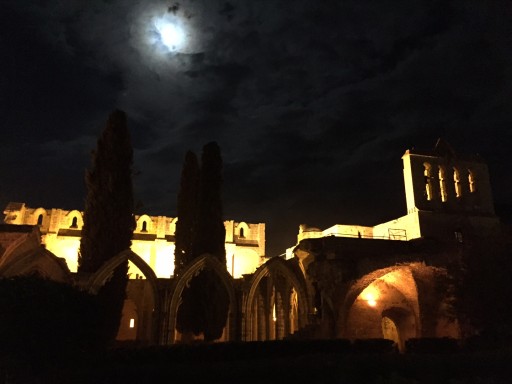 Bellapais by night